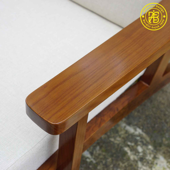 Kursi Sofa Single Kayu Jati Model Scandinavian