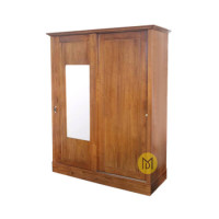 Lemari Minimalis 2 Pintu Geser Kayu Jati Fanie