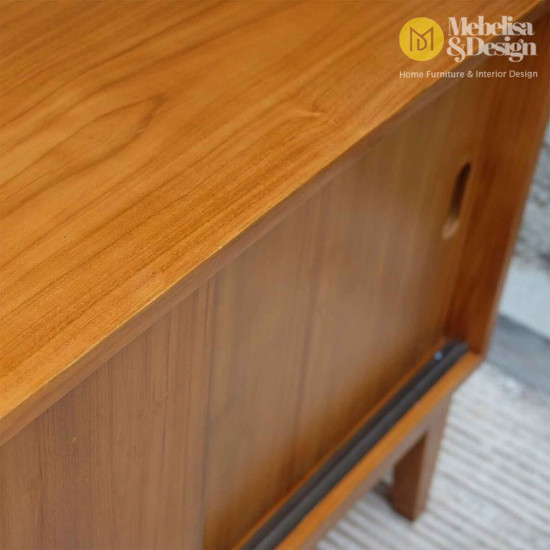 Lemari Pajangan Rak Buku Kayu Jati Minimalis Vintage