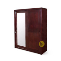 Lemari Pakaian 2 Pintu Geser Minimalis Jati France