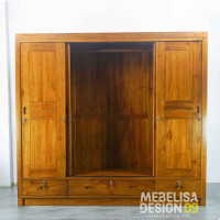 Lemari Pakaian 4 Pintu Kayu Jati Solid Minimalis Lemari Pakaian 4 Pintu Kayu Jati Solid Minimalis