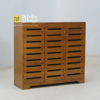 Lemari Rak Sepatu Sandal Minimalis Jati Leony