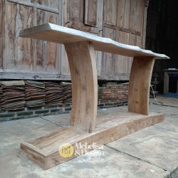 Live Edge Recycled Old Teak Wood Console Table