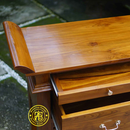 Meja Altar Sembahyangan Panjang Minimalis Kayu Jati