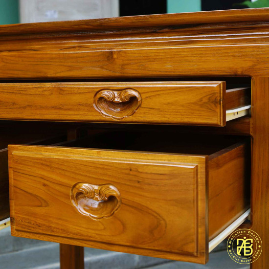 Meja Altar Sembayang Kayu Jati 3 Laci Minimalis Oriental