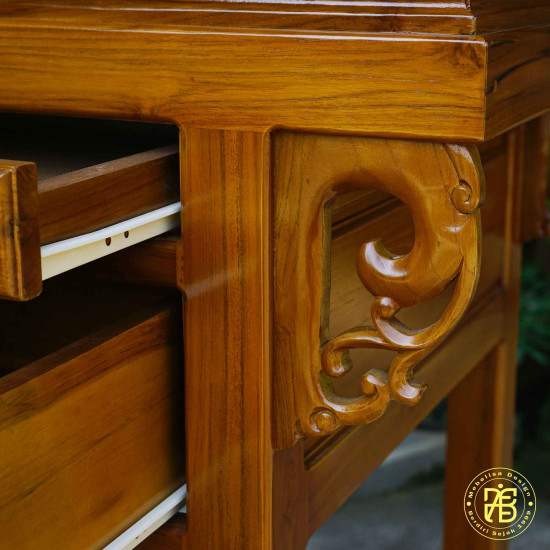 Meja Altar Sembayang Kayu Jati 3 Laci Minimalis Oriental