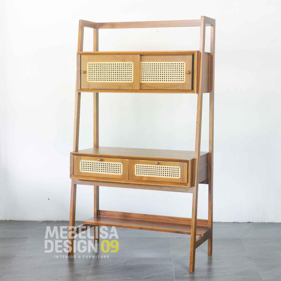 Meja Belajar Meja Kerja Kayu Jati Minimalis Mid-Century