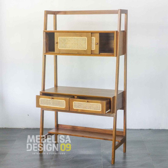 Meja Belajar Meja Kerja Kayu Jati Minimalis Mid-Century