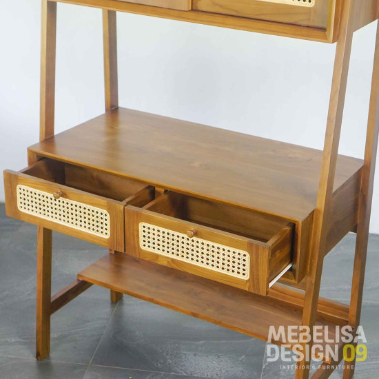 Meja Belajar Meja Kerja Kayu Jati Minimalis Mid-Century
