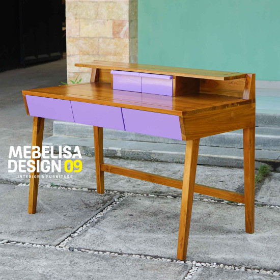 Meja Belajar Modern Minimalis Scandinavian Jati