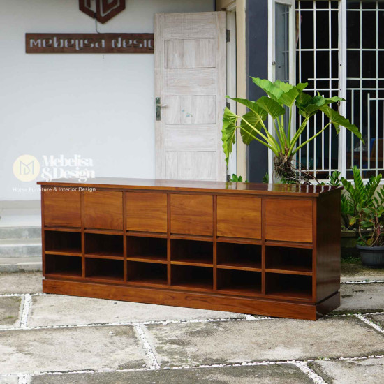 Meja Bufet Ruang Tamu Minimalis Kayu Jati 6 Laci Meja Bufet Ruang Tamu Minimalis Kayu Jati 6 Laci