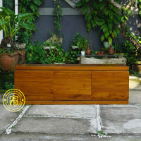 Meja Bufet TV Kayu Solid Jati Minimalis 3 Laci