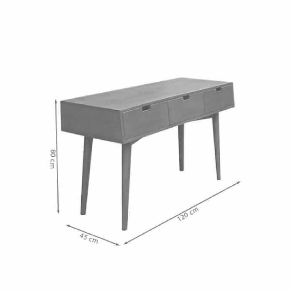 Meja Console Retro Jati 3 Laci Modern Emin