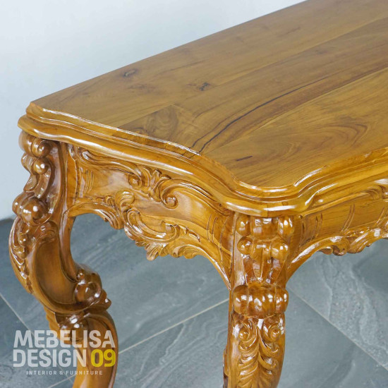 Meja Konsol Dinding Ukiran Antik Vintage Kayu Jati