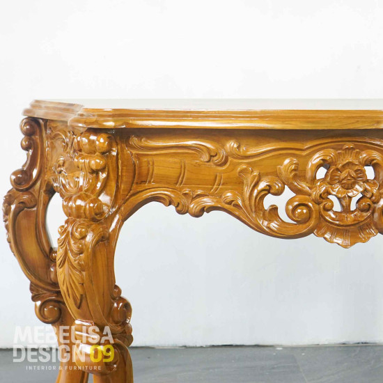 Meja Konsol Dinding Ukiran Antik Vintage Kayu Jati