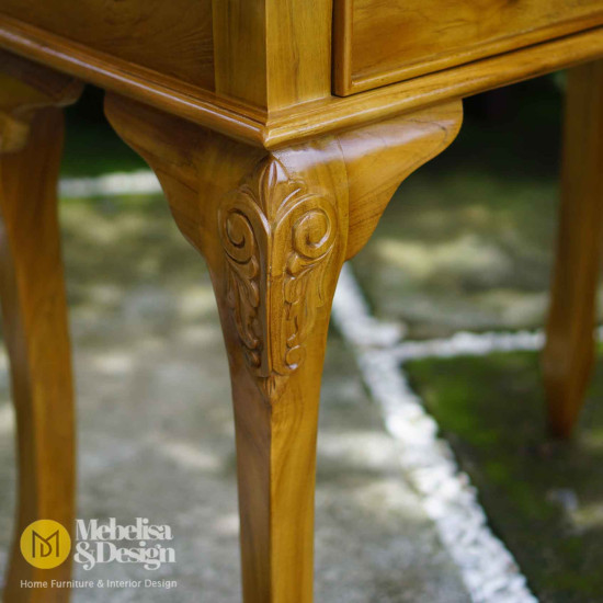 Meja Konsol Kayu Jati 2 Laci Minimalis Klasik