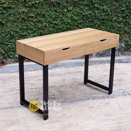 Meja Konsol Kayu Jati Industrial Kaki Besi Stainless Meja Konsol Kayu Jati Industrial Kaki Besi Stainless