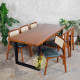 Meja Makan Kayu Jati Industrial Set 6 Kursi Scandinavian