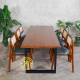 Meja Makan Kayu Jati Industrial Set 6 Kursi Scandinavian