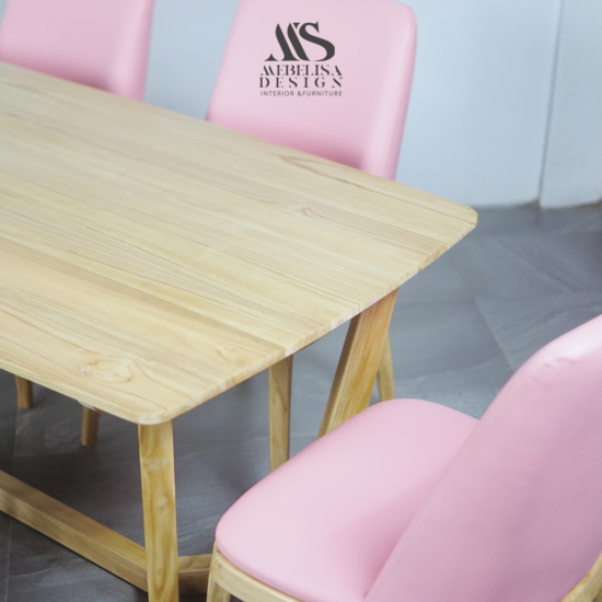 Meja Makan Minimalis Set 6 Kursi Jok Modern Design