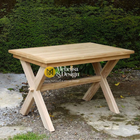 Meja Makan Set 4 Kursi Jok Minimalis Natural Bleaching