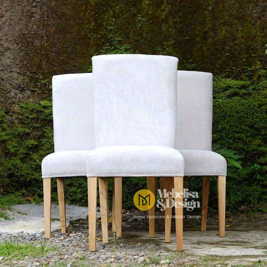 Meja Makan Set 4 Kursi Jok Minimalis Natural Bleaching