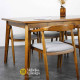 Meja Makan Set 6 Kursi Cafe Model Retro Kayu Jati
