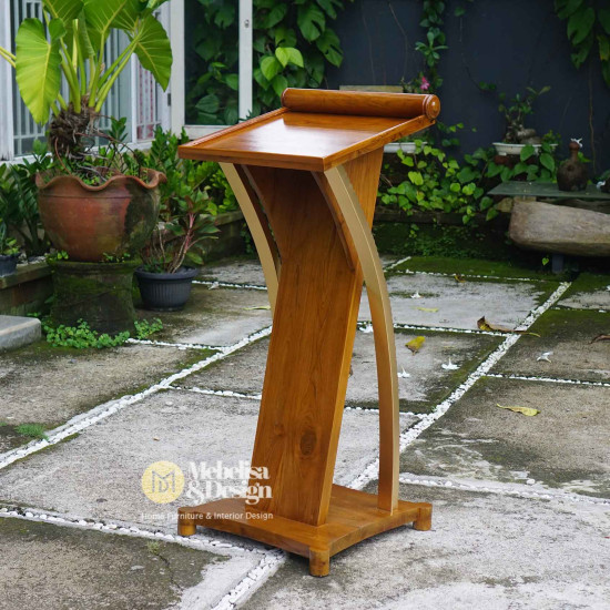 Meja Mimbar Podium Ceramah Kayu Jati Ukiran