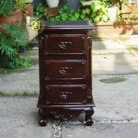 Meja Nakas Bedside Ukiran 3 Laci Kayu Jati 