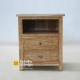 Meja Nakas Laci Minimalis Jati White Rustic