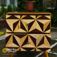 Meja Nakas Retro Kayu Jati 2 Laci Kombinasi Warna Meja Nakas Retro Kayu Jati 2 Laci Kombinasi Warna