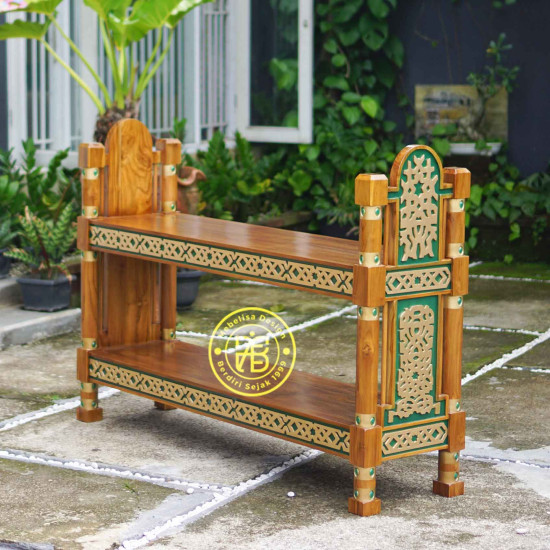 Meja Rak Kitab Al-Qur'an Masjid Kayu Jati Bagus Kombinasi Warna