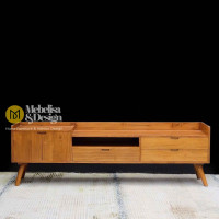 Mid-Century Bufet Kayu Jati Minimalis Retro Modern