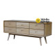 Mid-Century Bufet Meja TV Laci 6 Minimalis Jati