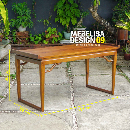 Mid-Century Meja Makan Kayu Jati Minimalis Vintage