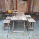 Nadeu Recycled Teak Wood Outdoor Dining Table and Stools