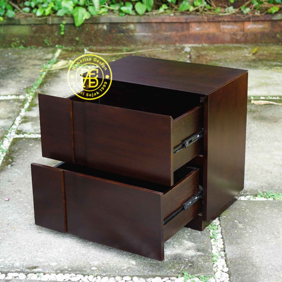 Nakas Bedside Modern Minimalis Kayu Jati 2 Laci Nakas Bedside Modern Minimalis Kayu Jati 2 Laci