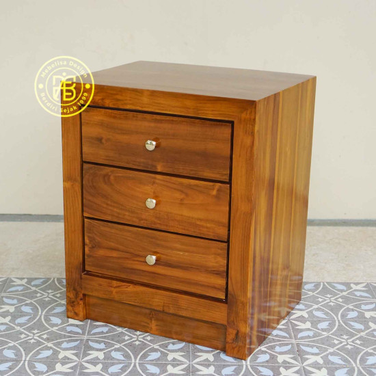 Nakas Laci Samping Tempat Tidur Minimalis Kayu Jati