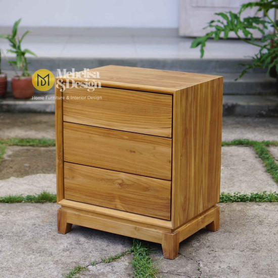 Nakas Tempat Tidur Kayu Jati Minimalis 3 Laci Nakas Tempat Tidur Kayu Jati Minimalis 3 Laci
