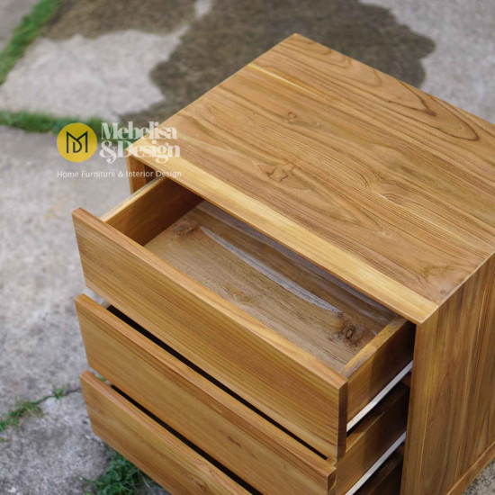 Nakas Tempat Tidur Kayu Jati Minimalis 3 Laci Nakas Tempat Tidur Kayu Jati Minimalis 3 Laci
