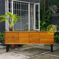 Scandinavian Minimalis Bufet Meja TV Kaki Besi Industrial Scandinavian Minimalis Bufet Meja TV Kaki Besi Industrial