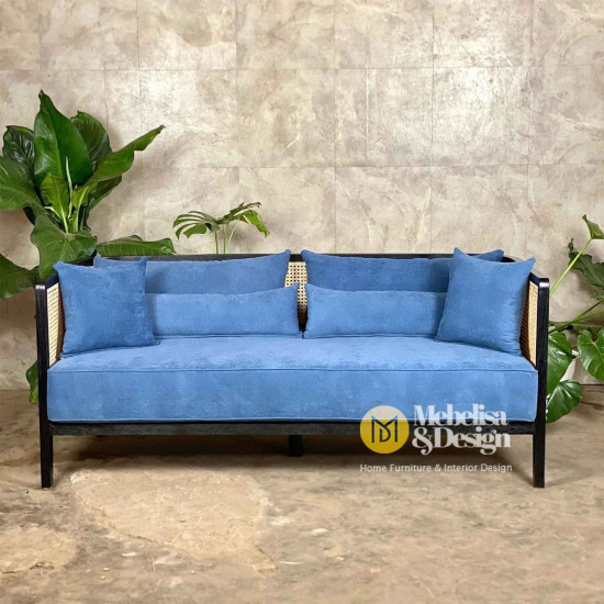 Scandinavian Sofa Tamu Minimalis Rotan Rangka Kayu Jati Scandinavian Sofa Tamu Minimalis Rotan Rangka Kayu Jati