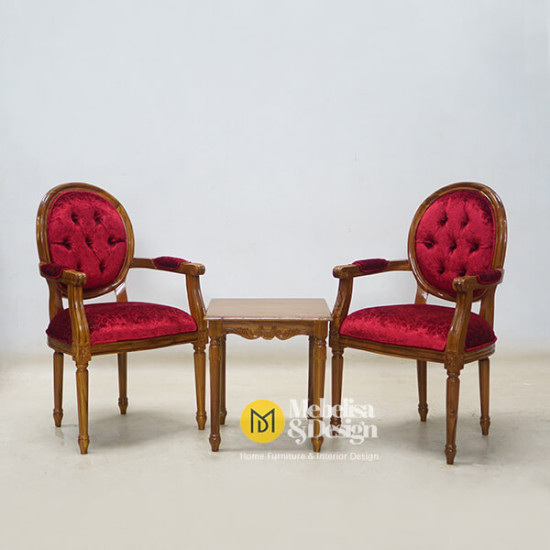 Set Kursi Meja Teras Louis Kayu Jati