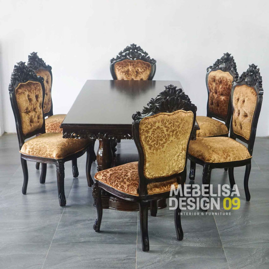 Set Kursi Meja Makan Ganesa Ukiran Kayu Jati