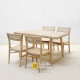 Outdoor Dining Table Chair Set 4 Chairs Rustic Finishing Teak