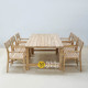Rustic Teak Outdoor Dining Table Chair Set 6 Chairs