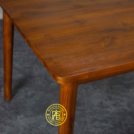 Set Kursi Meja Makan Retro Kombinasi Anyaman Rotan 6K