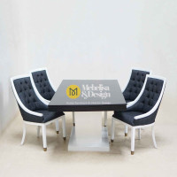 Set Kursi Meja Ruang Makan Modern Minimalis Duco Putih