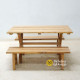 Teak Wood Minimalist Outdoor Garden Bench Table Set