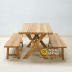 Teak Wood Minimalist Outdoor Garden Bench Table Set